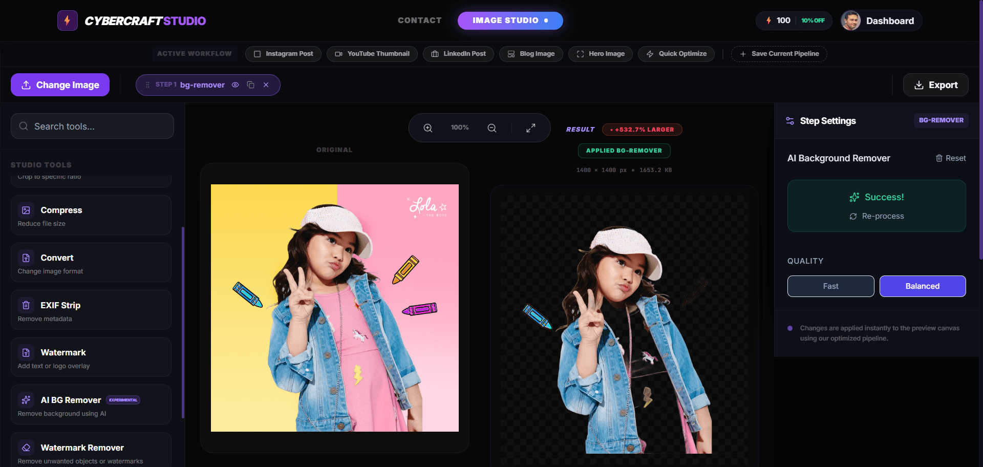 Unlimited AI Background Removal