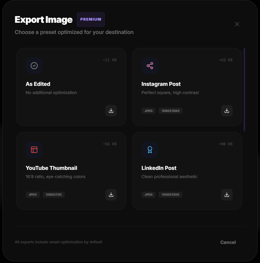Export perfectly for any platform